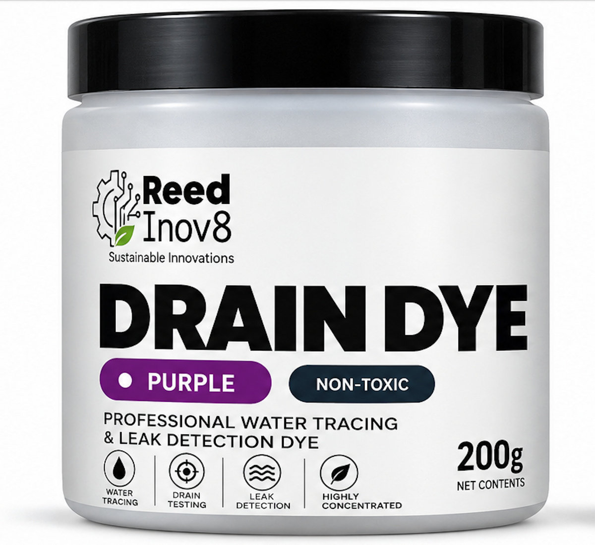 Reed Inov8 Drain Dye 200g tub, purple variant