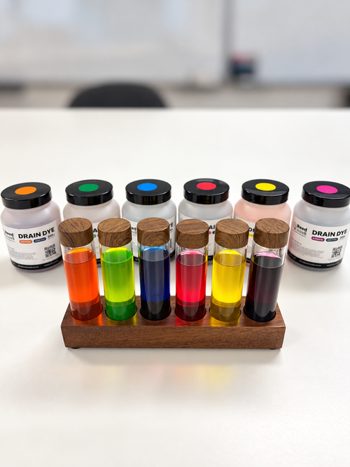 Drain Dye range: six colours available to mix and match